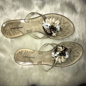 Nanette Lepore Clear Jelly Thong Sandals